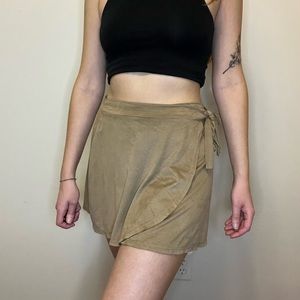 Suede wrap skirt!
